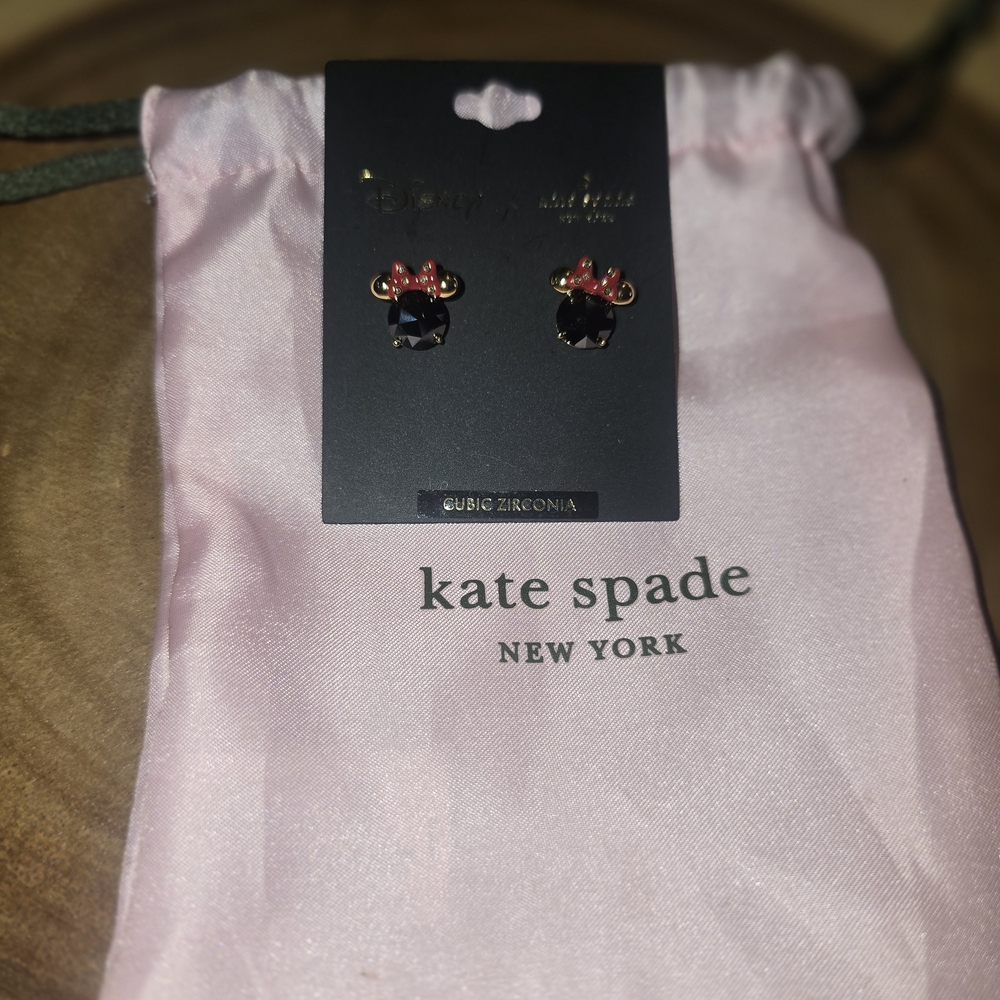 Disney X Kate Spade Minnie Mouse Stud Earrings.